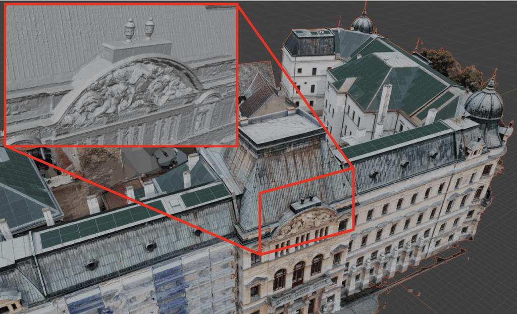 Reframed překreslili střechu historické budovy díky technologiím.
Foto: Reframed/ Se svolení,