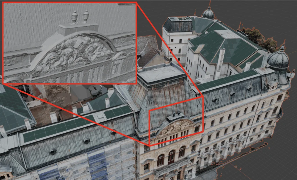 Reframed překreslili střechu historické budovy díky technologiím.Foto: Reframed/ Se svolení,